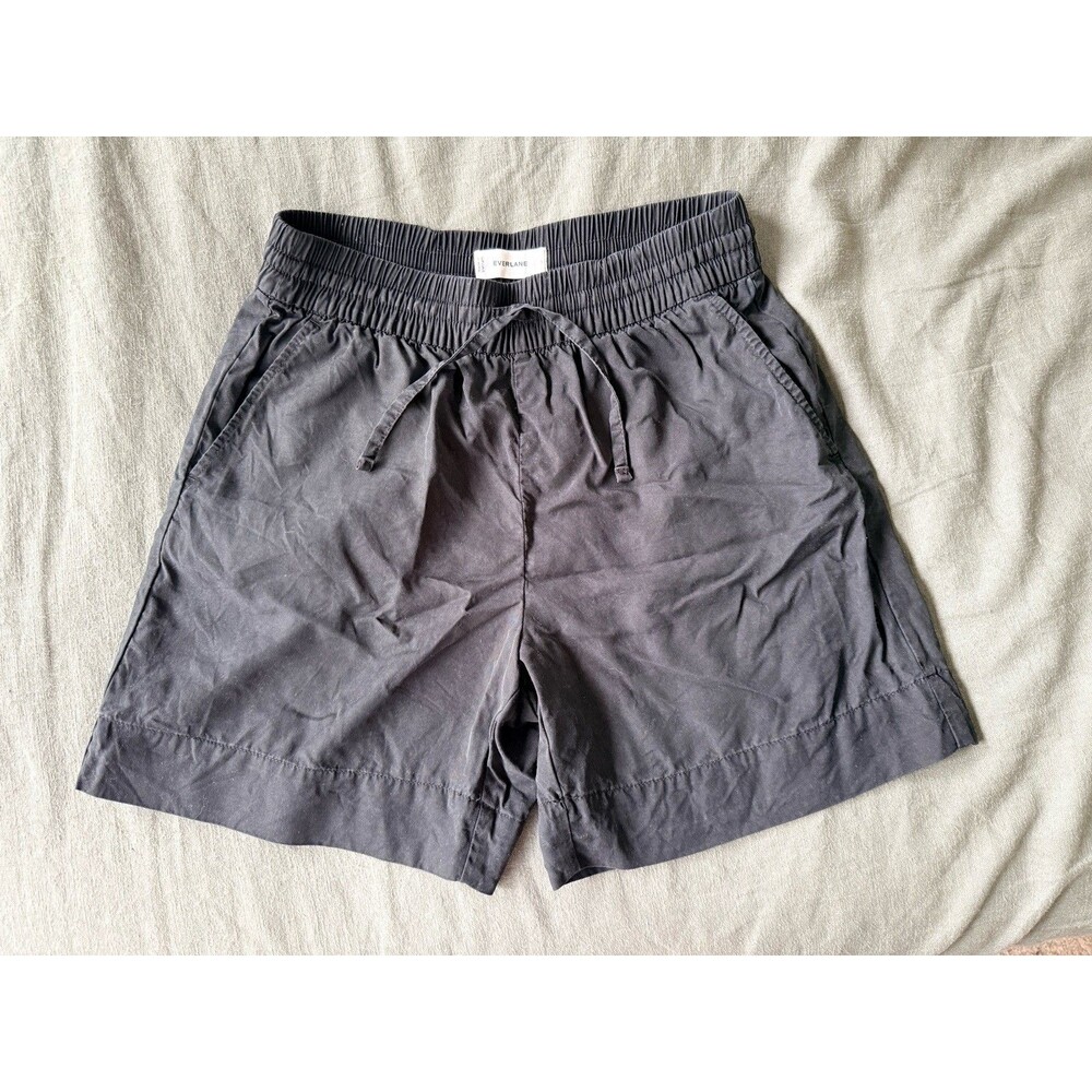 Everlane Women’s Tencel Lyocell Black Shorts Size Small Elastic Waist Drawstring